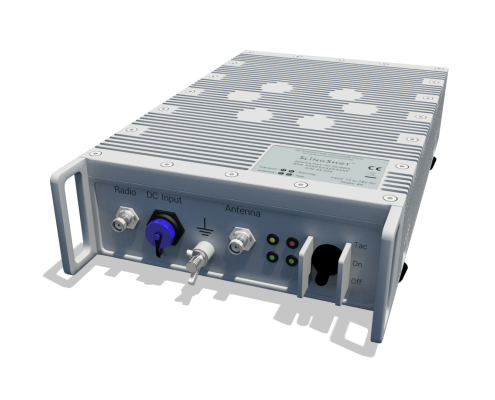 The hub is built to IP67 standards so it can be left in exposed locations and remoted p to 35 metres from the radio. It forms part of the SlingShot Tactical Operations Centre