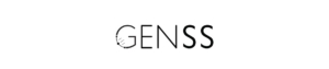 Logo of GENSS featuring stylised lettering with interconnected nodes and dynamic lines, symbolizing network connectivity and innovative communication technology.